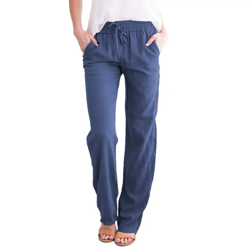 2025 Women's Cross-Border Cotton Linen Wide Leg Pants - Image 6
