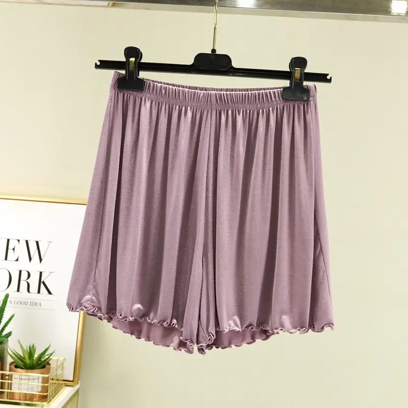 Green Modal Shorts Women Summer Slim Fit Wide Leg Pants - Image 10