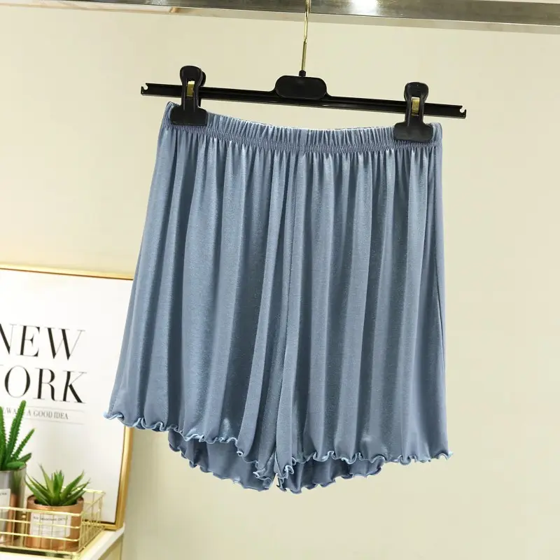 Green Modal Shorts Women Summer Slim Fit Wide Leg Pants - Image 11