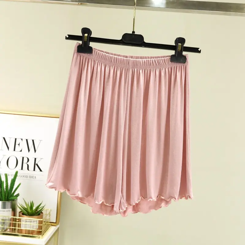 Green Modal Shorts Women Summer Slim Fit Wide Leg Pants — feature 30