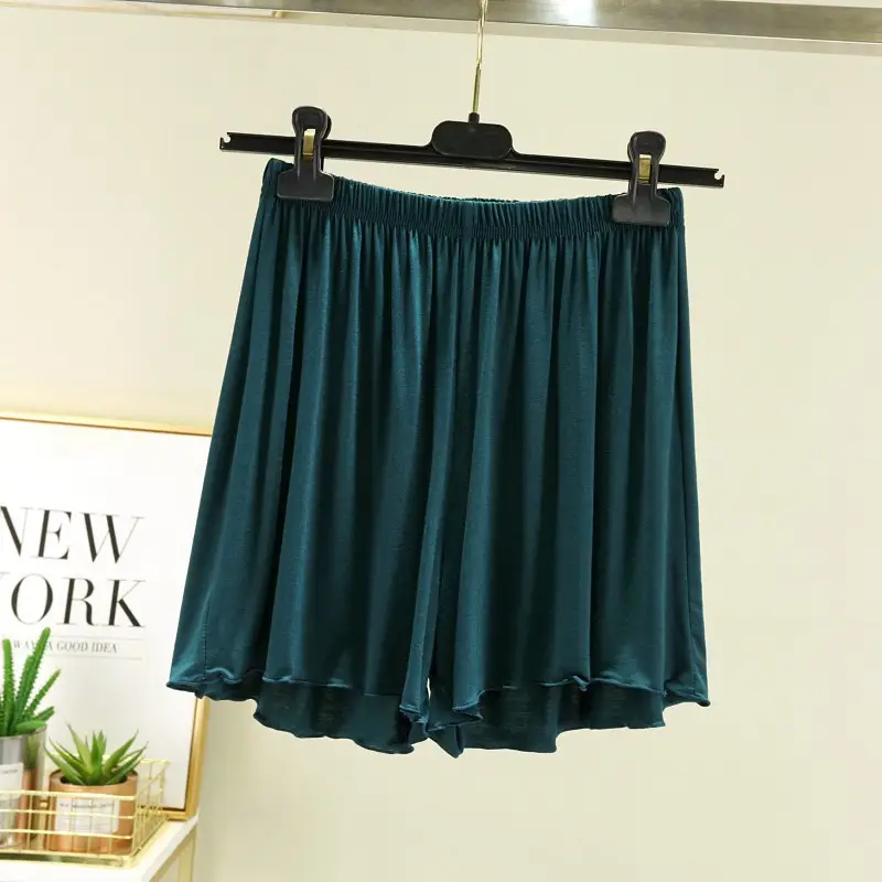 Green Modal Shorts Women Summer Slim Fit Wide Leg Pants — feature 22