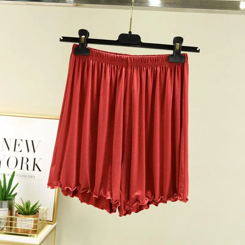 Green Modal Shorts Women Summer Slim Fit Wide Leg Pants — feature 17