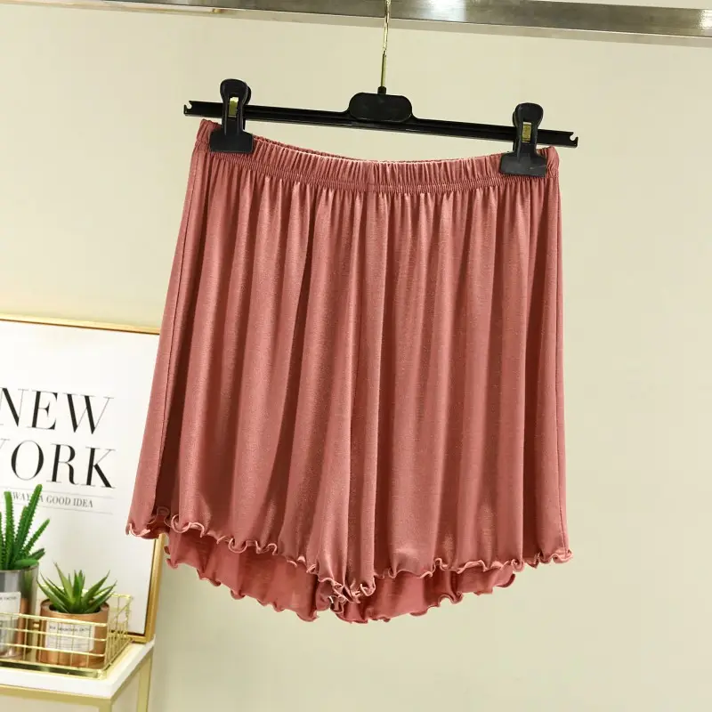 Green Modal Shorts Women Summer Slim Fit Wide Leg Pants - Image 9
