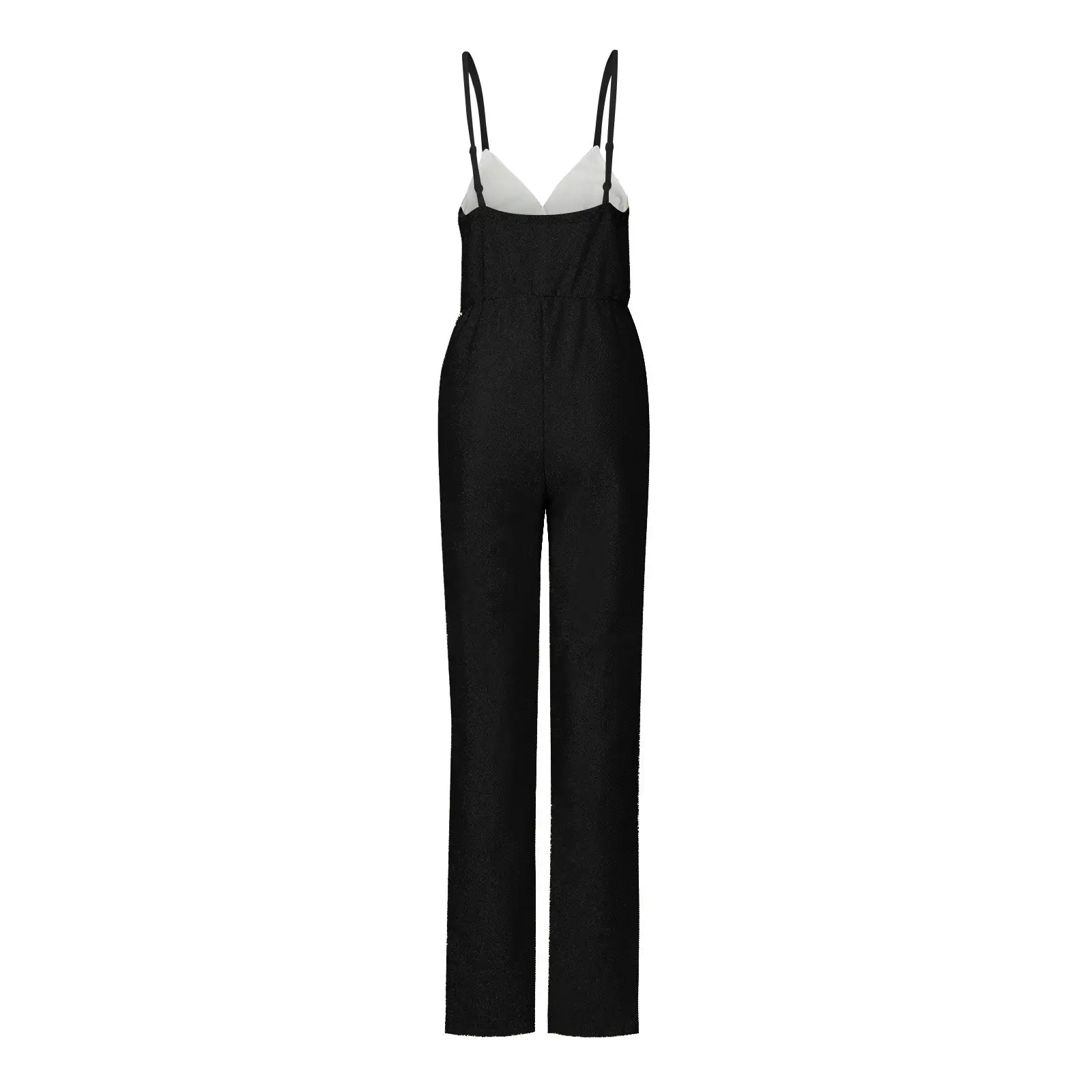 Black Sequin V-Neck Slim Fit Jumpsuit for Women — feature 4