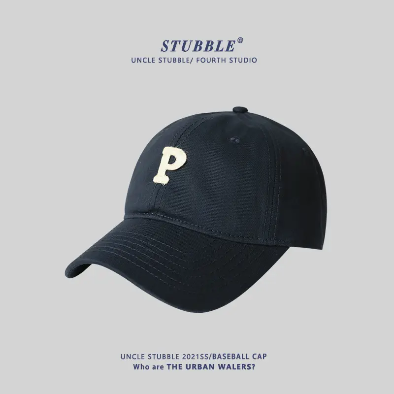 Stubble Big Head Baseball Cap Women Sunshade Black