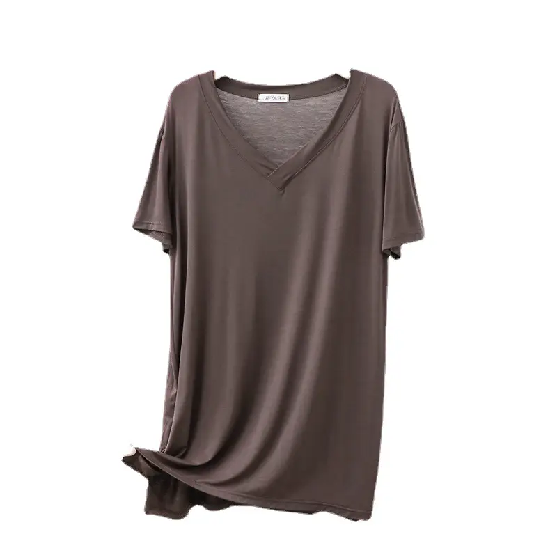 Modal Plus Size V-Neck Dress Pink - Image 14