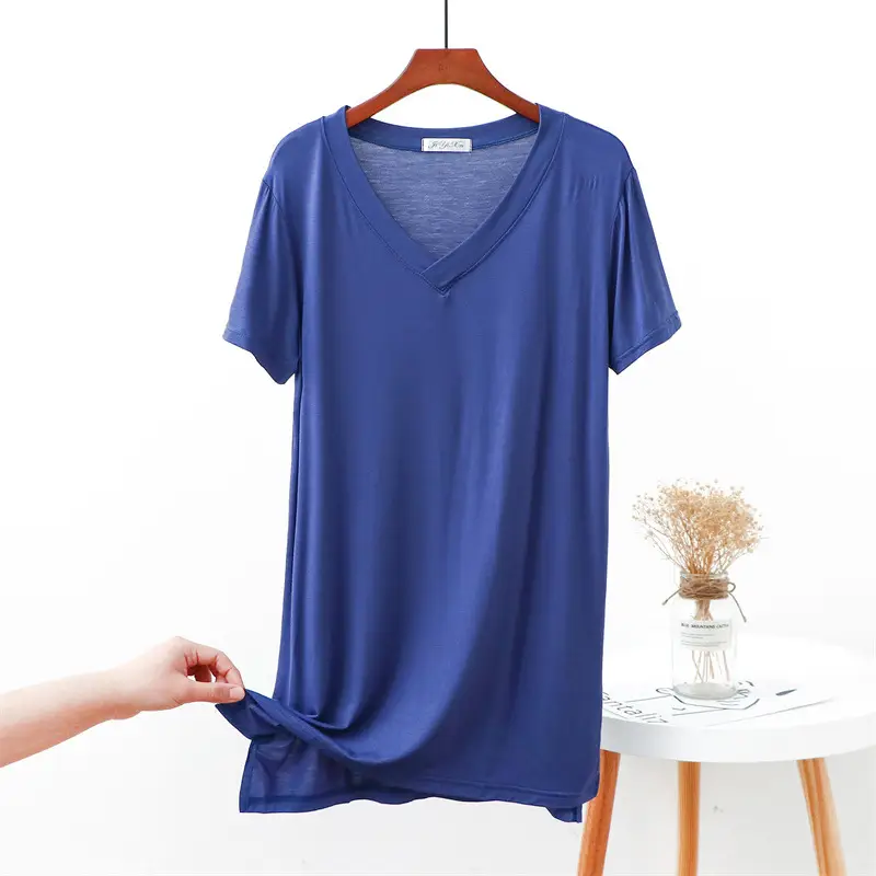Modal Plus Size V-Neck Dress Pink - Image 7