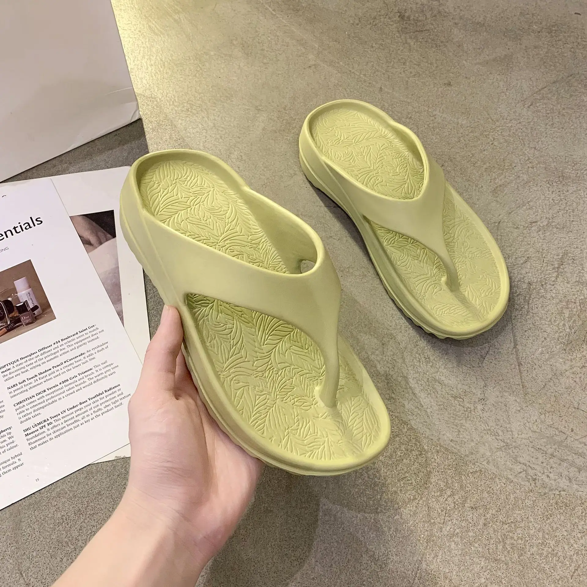 Women Orange Cross-Border Flip Flops Summer