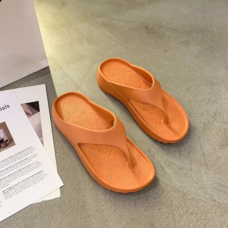 Women Orange Cross-Border Flip Flops Summer