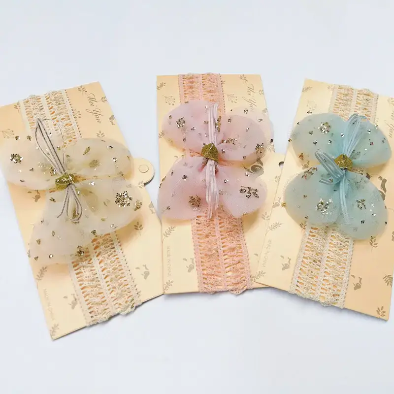 Baby Bow Hair Accessories for Girls, Pink & Blue, Princess Style