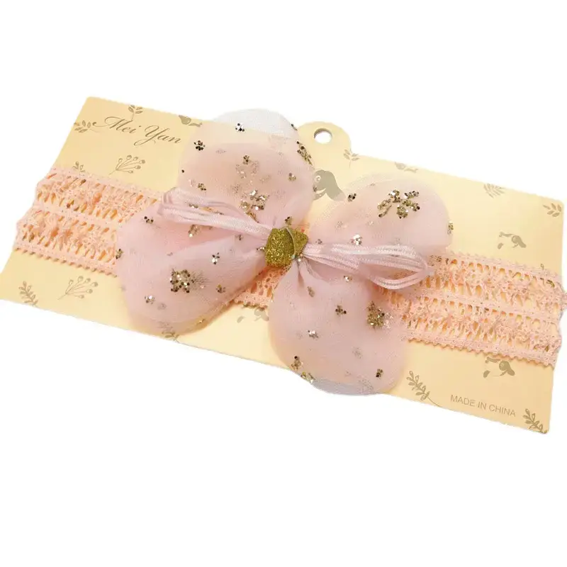 Baby Bow Hair Accessories for Girls, Pink & Blue, Princess Style