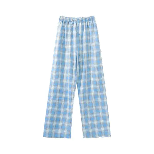 Women Plaid Loose Waist Draping Pants Summer - Image 11
