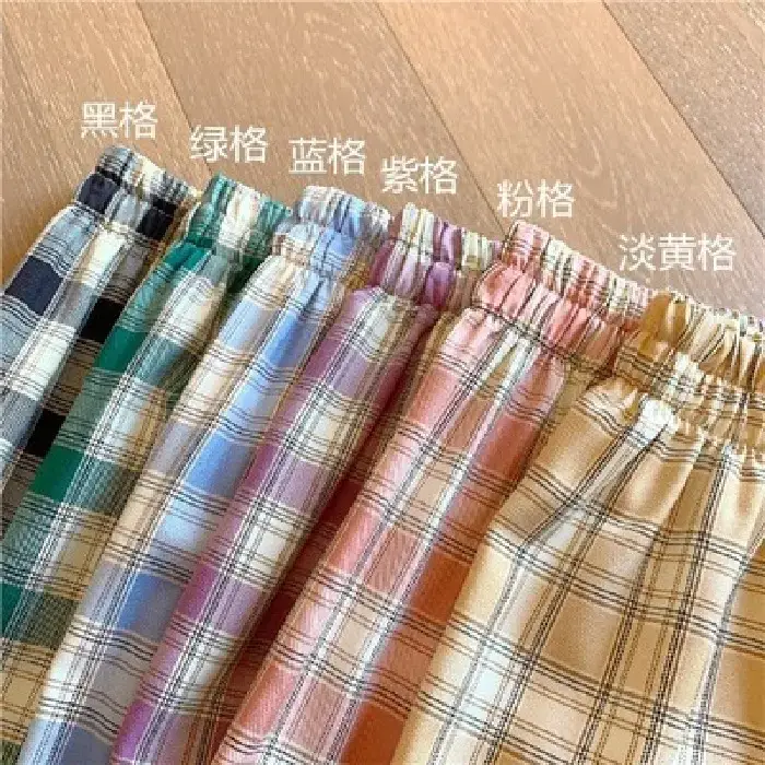 Women Plaid Loose Waist Draping Pants Summer - Image 5