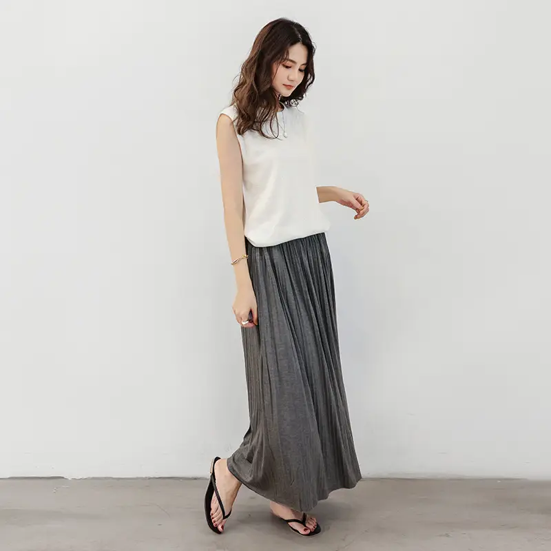 2021 Women's Pleated Skirt Olive Green High Waist - Image 11