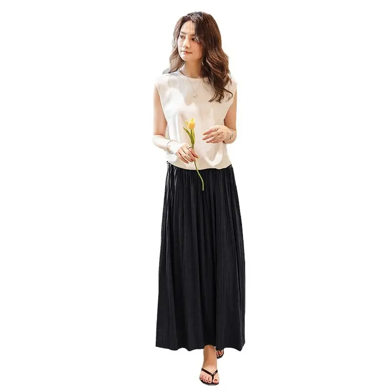 2021 Women's Pleated Skirt Olive Green High Waist - Image 13