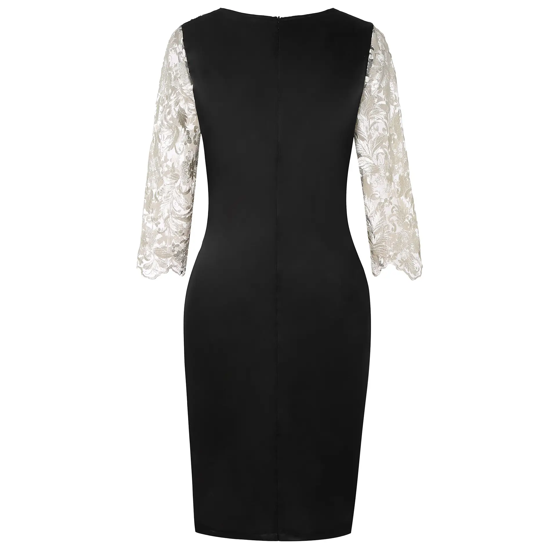 Black Lace Long Sleeve Dress for Girls Large Size
