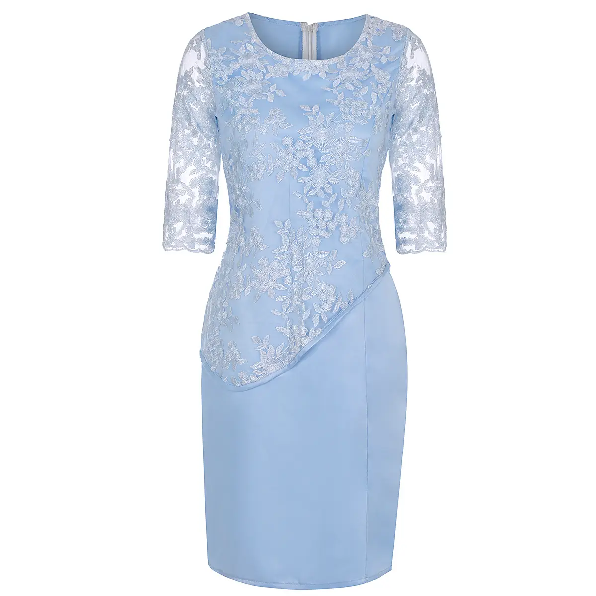 Light Blue Lace Two-Piece Dress for Women Large Size — feature 7