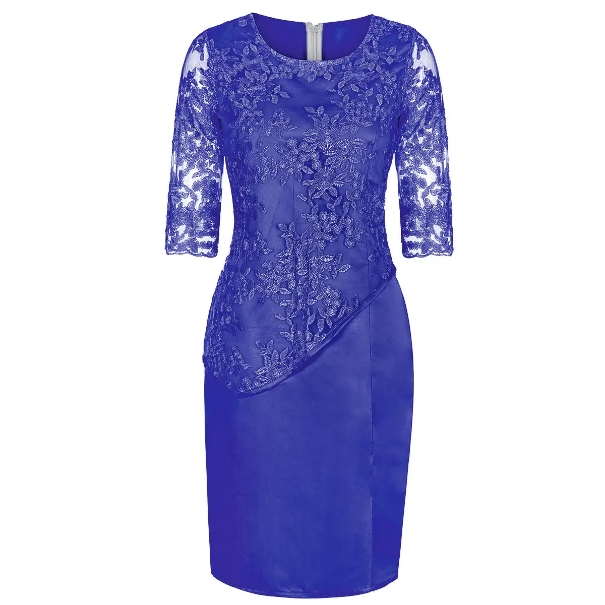 Light Blue Lace Two-Piece Dress for Women Large Size - Image 2