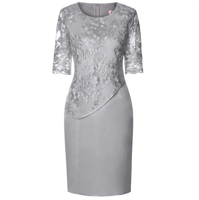 Light Blue Lace Two-Piece Dress for Women Large Size - Image 4