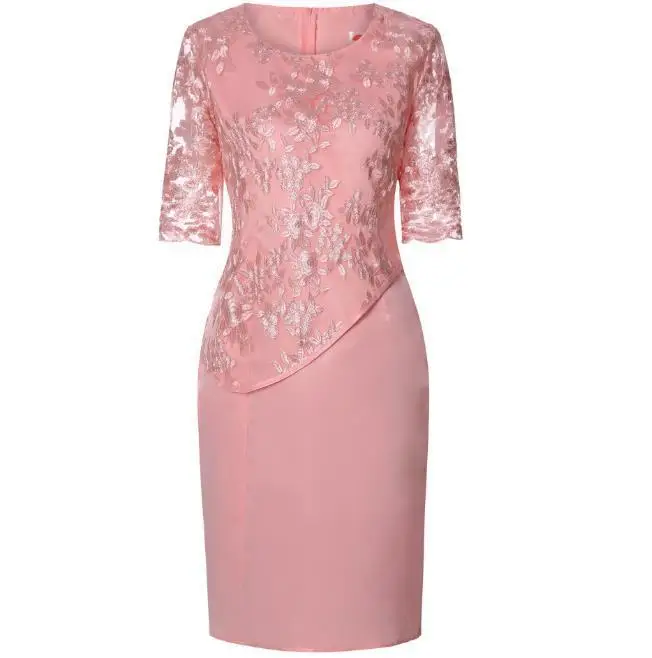 Light Blue Lace Two-Piece Dress for Women Large Size - Image 5