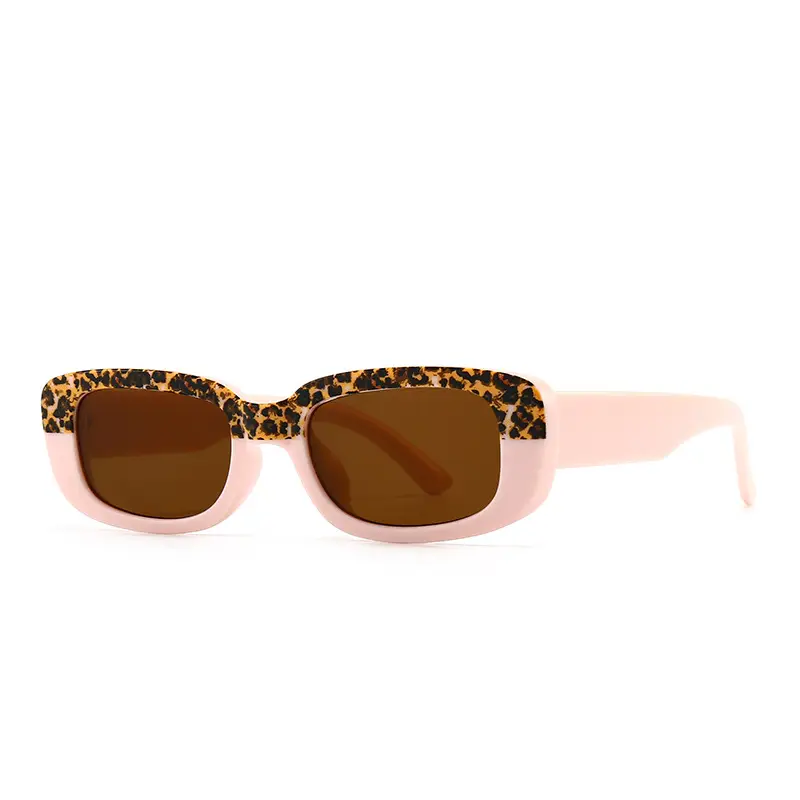 Red Tortue Print Narrow Sunglasses with Yellow Lens