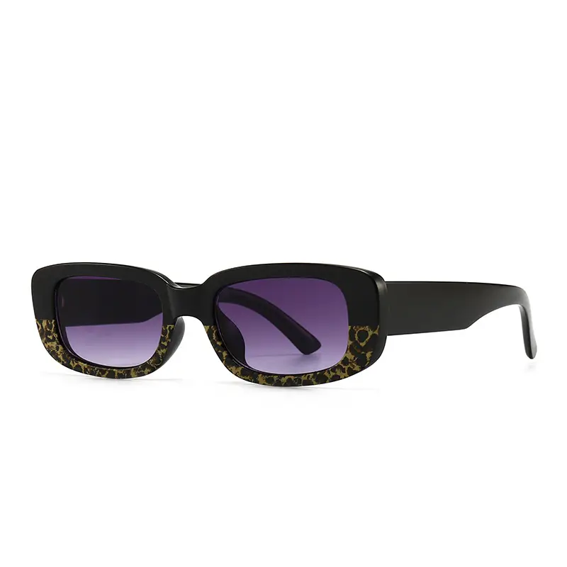 Red Tortue Print Narrow Sunglasses with Yellow Lens