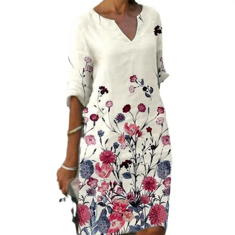 Women Floral Short Sleeve Crossbody Dress - Image 19