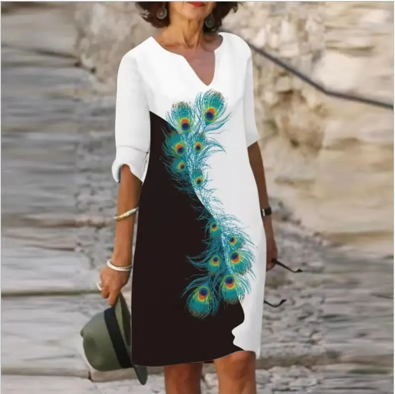 Women Floral Short Sleeve Crossbody Dress - Image 13