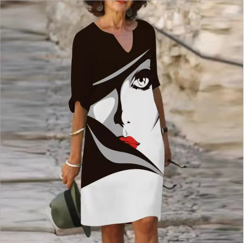 Women Floral Short Sleeve Crossbody Dress - Image 14