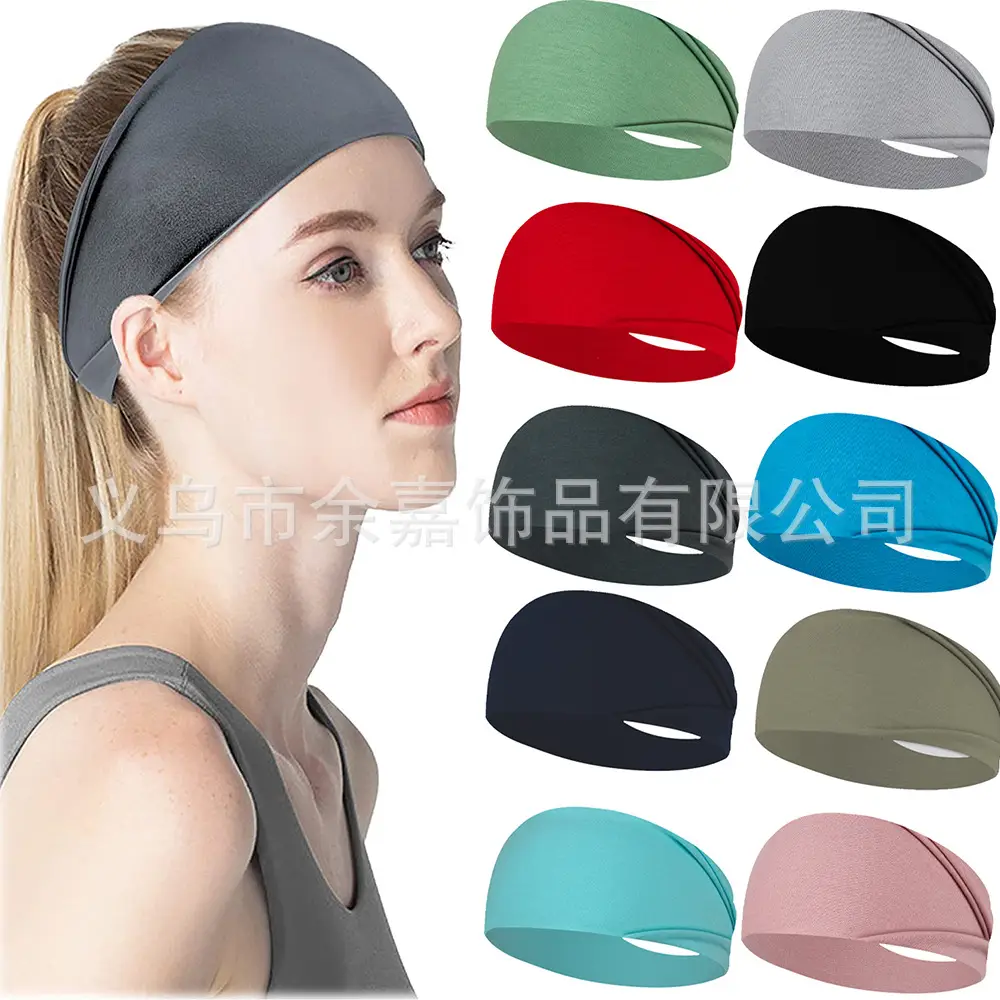 Purple Elastic Cotton Sports Headband for Men Women