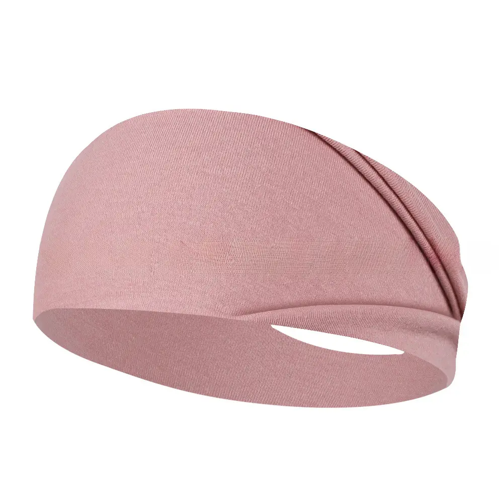 Purple Elastic Cotton Sports Headband for Men Women