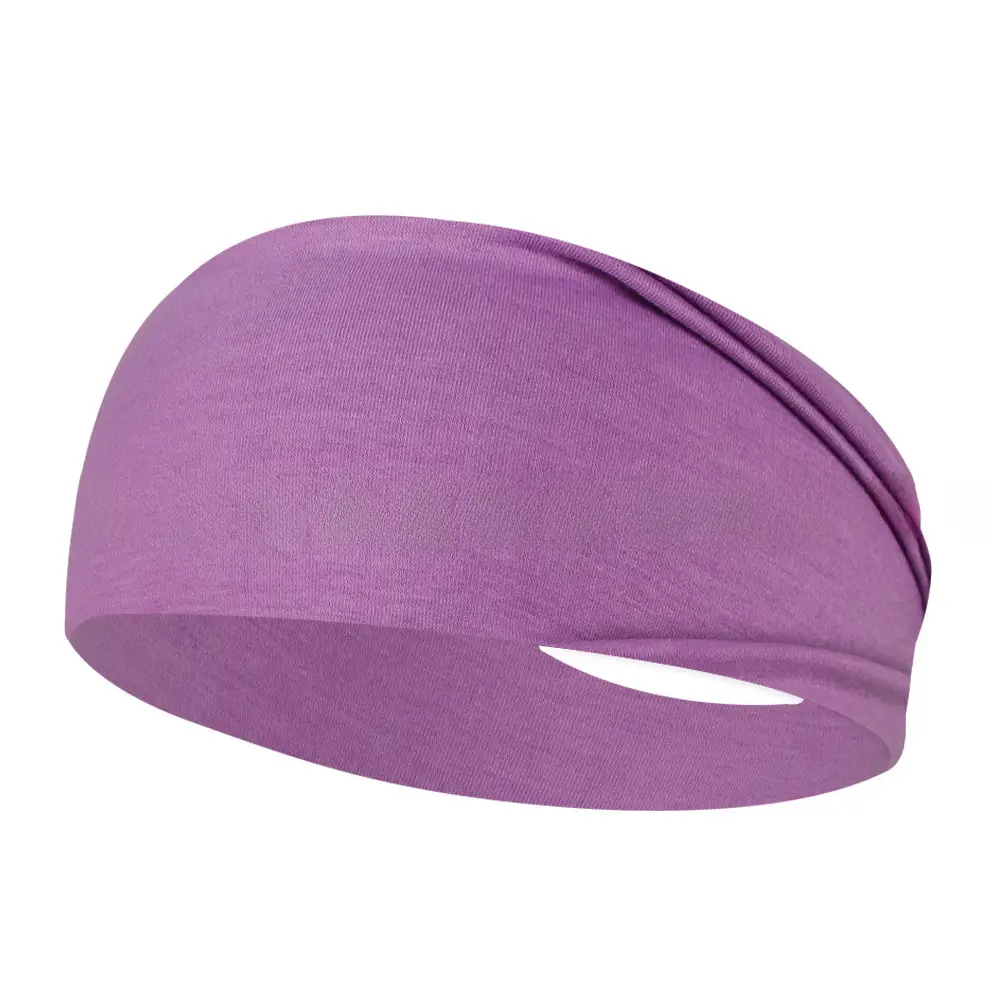 Purple Elastic Cotton Sports Headband for Men Women