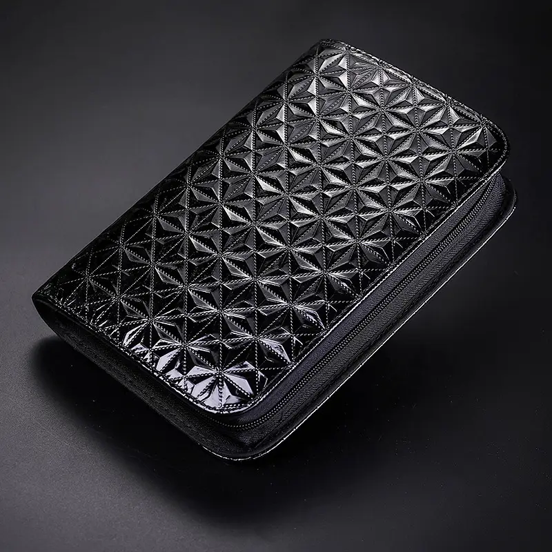 Pink Woven Hairdressing Clutch Bag with Zipper Closure - Image 4