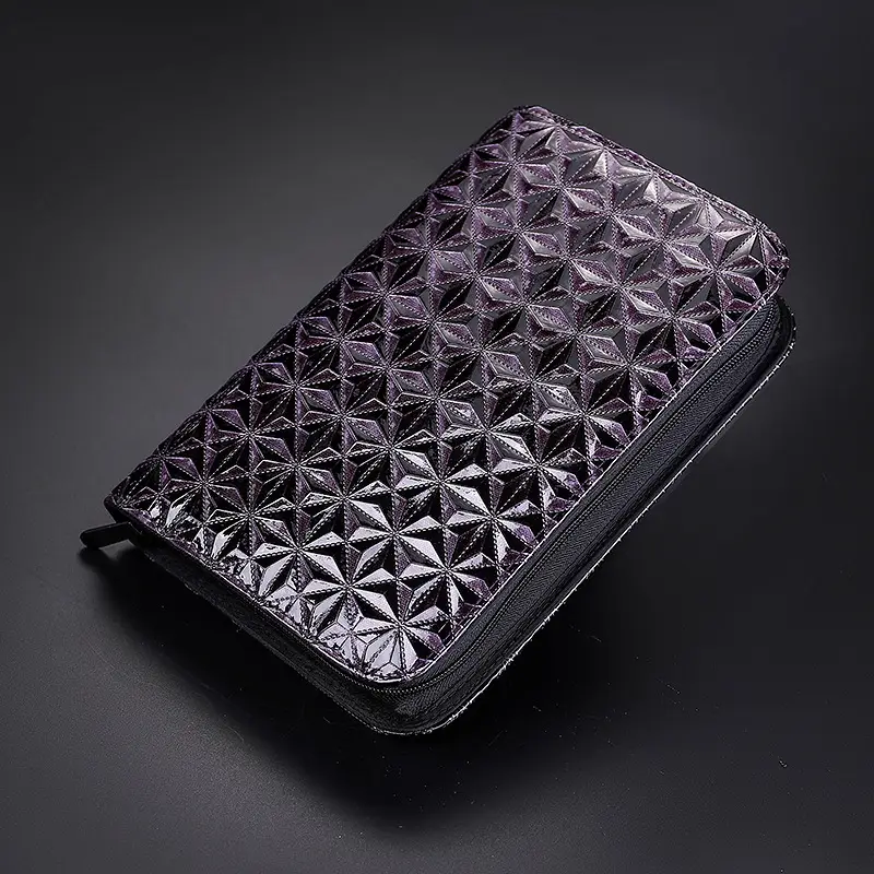 Pink Woven Hairdressing Clutch Bag with Zipper Closure - Image 5