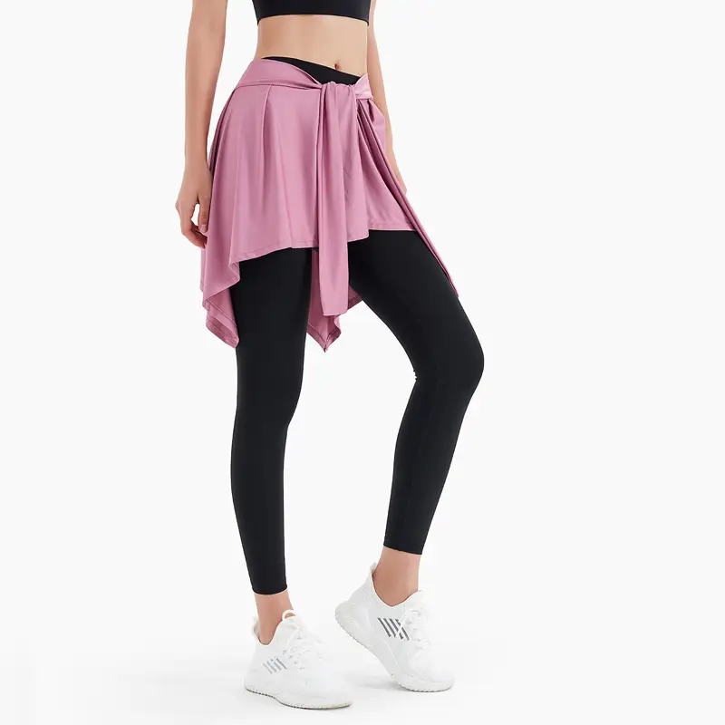 Anti-Running Yoga Skirt Strap Covering Light Grey - Image 7