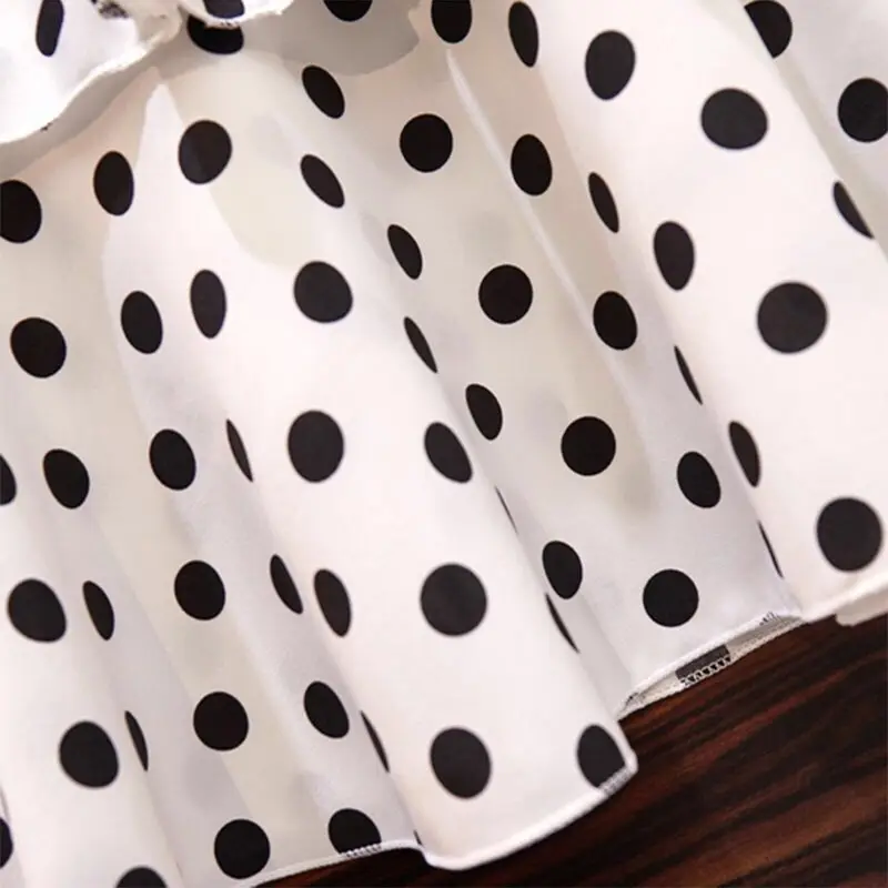 Women Chiffon Wave Dot Skirt White Black High Waist — feature 8