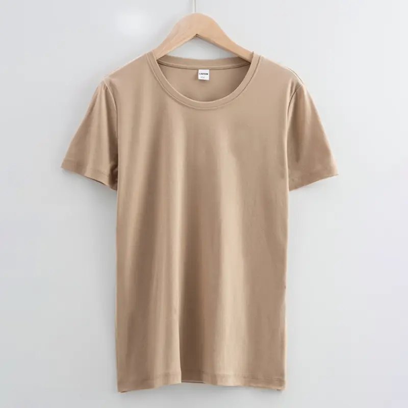Women 80-Count Mercerized Cotton V-Neck T-Shirt Yellow Light