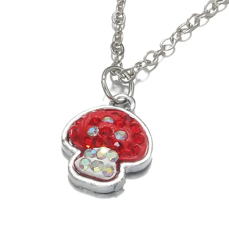 Rhinestone Mushroom Necklace Set for Women - Image 6