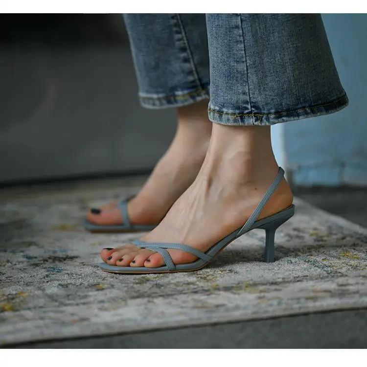 White Strap Stiletto Heels for Women Summer - Image 7