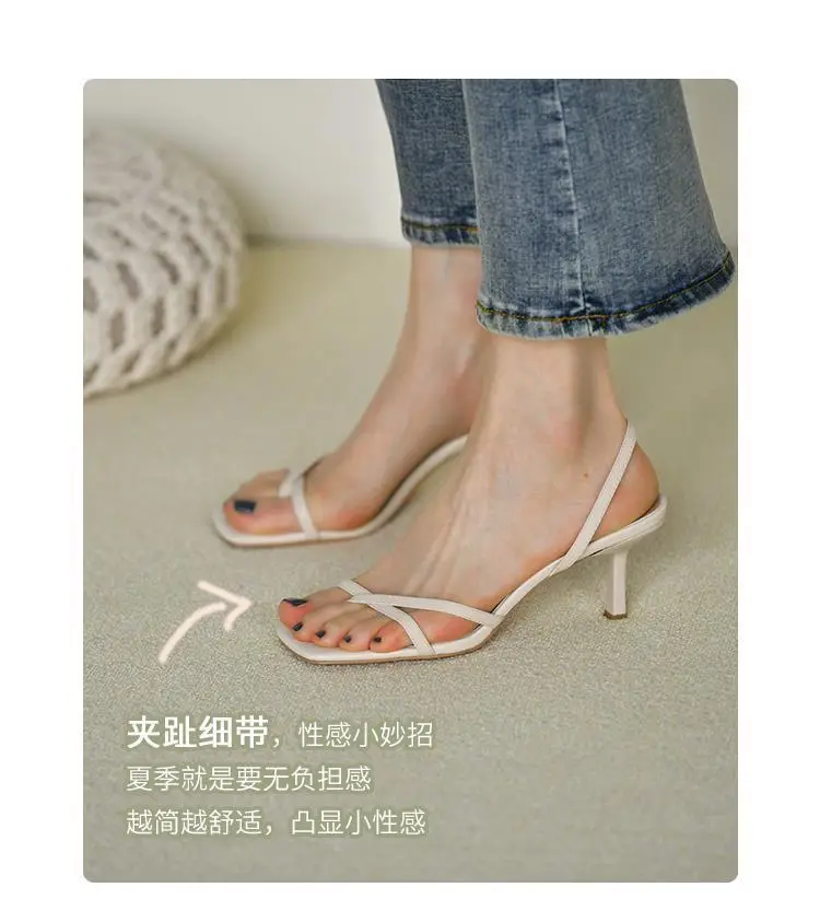 White Strap Stiletto Heels for Women Summer — feature 1