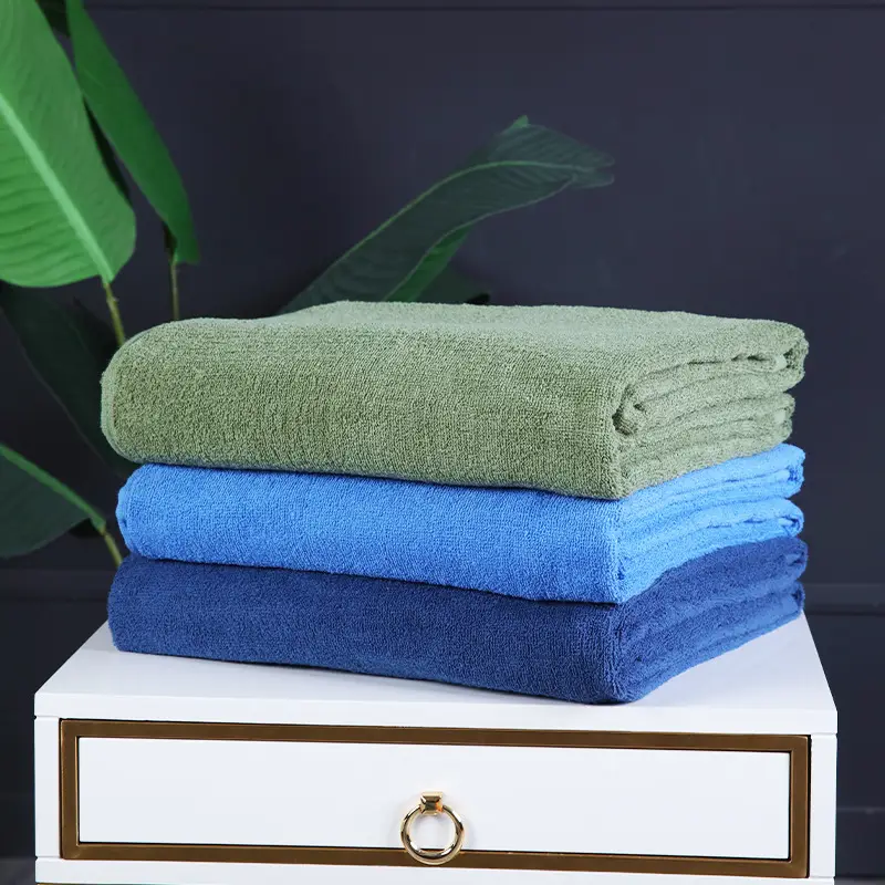 Dark Blue Cotton Towel for Single Bed Dormitory Use - Image 6