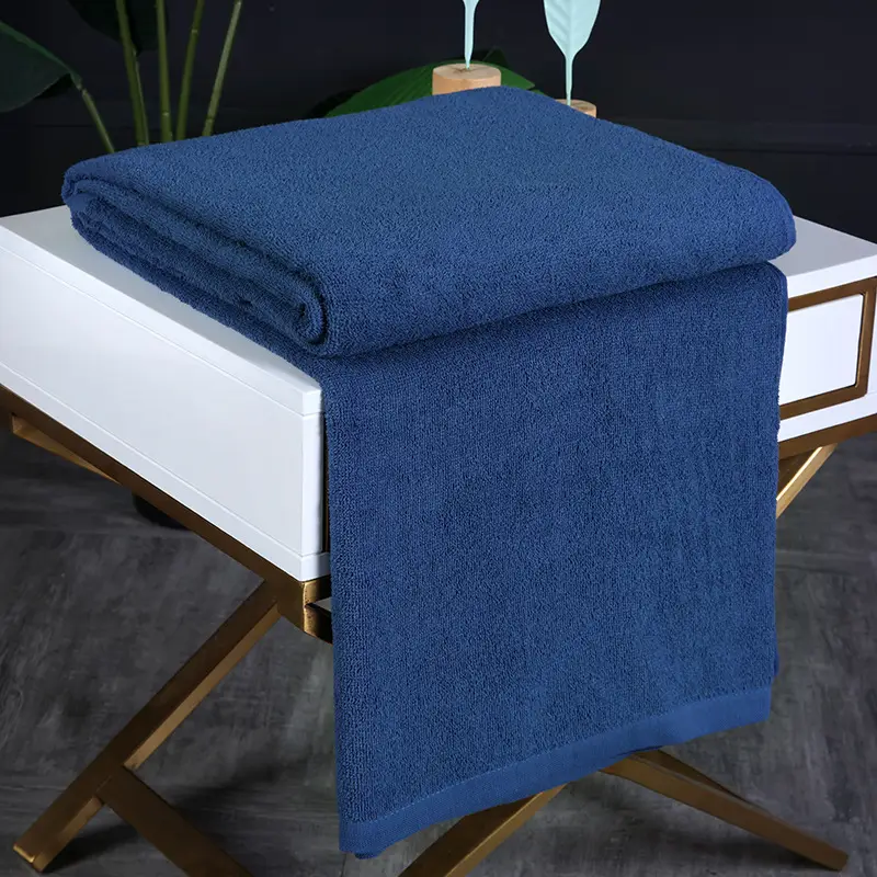 Dark Blue Cotton Towel for Single Bed Dormitory Use - Image 4