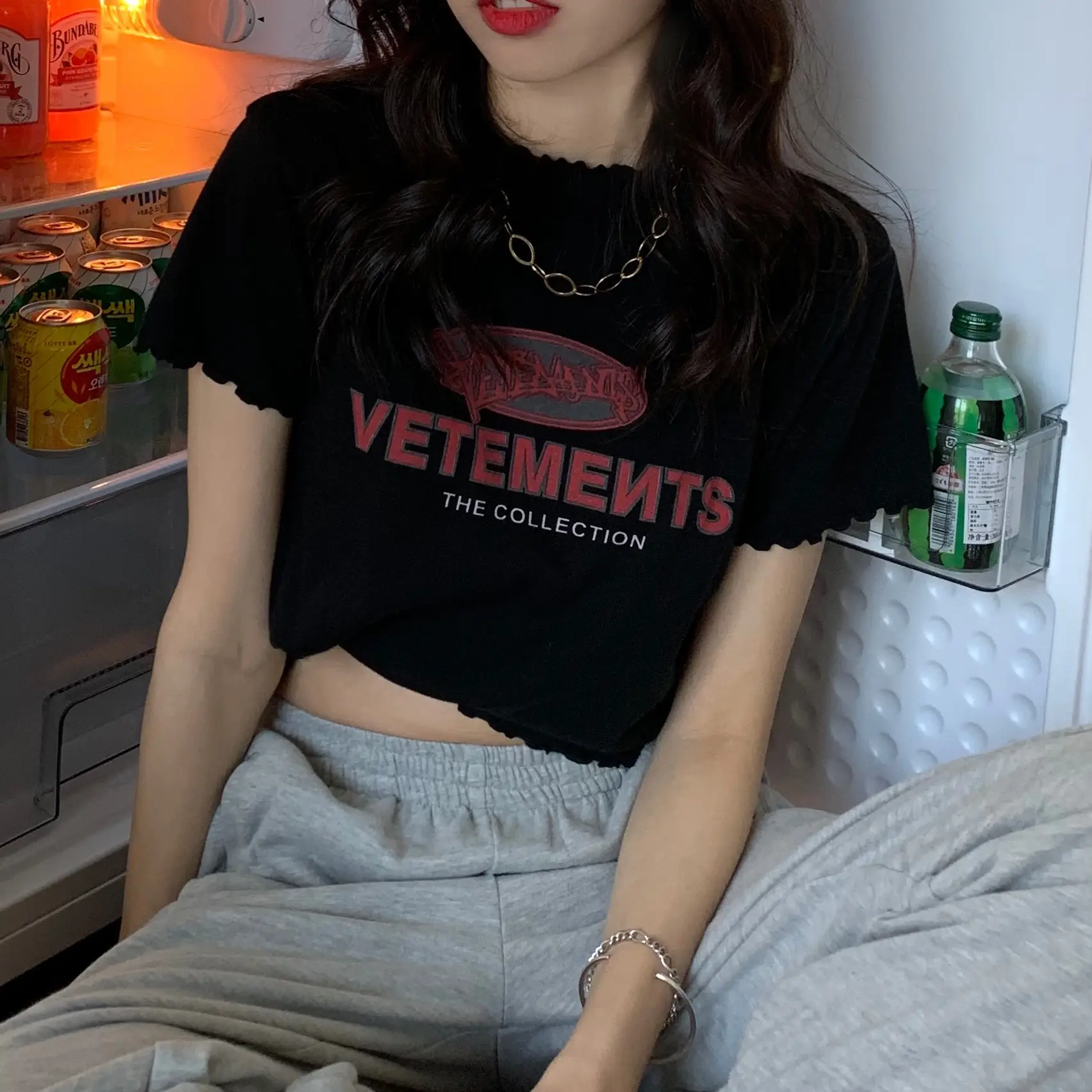 Women Navel-Baring T-Shirt Black 2025 Trendy — feature 15