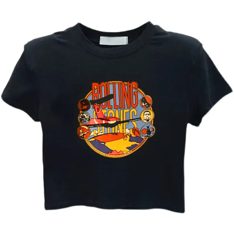 Black Rolling Stones T-Shirt Women Summer 2025 - Image 5