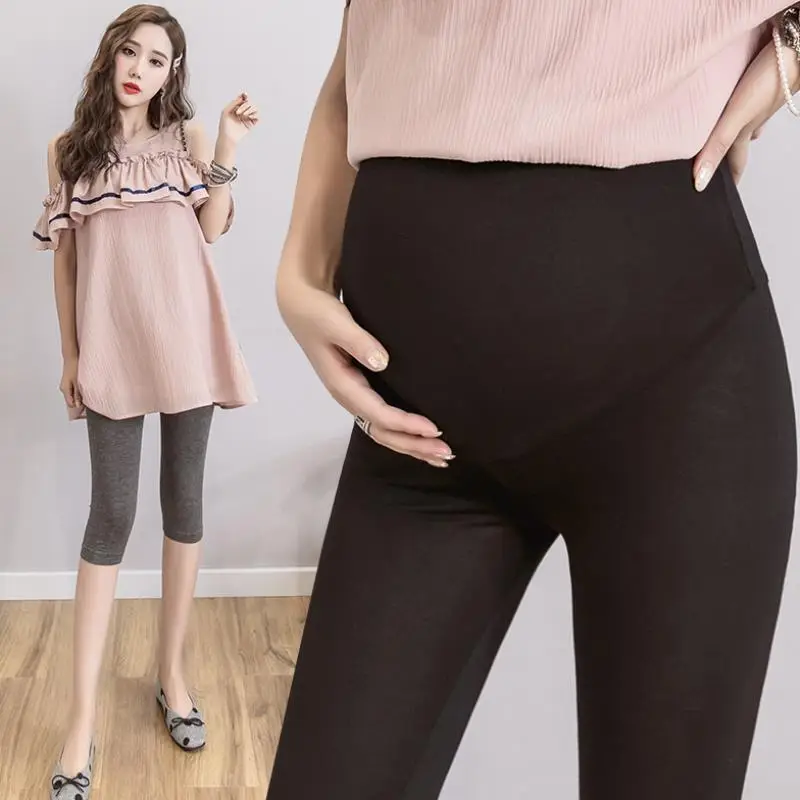 Pregnant Women's Slimming Stretch Leggings Solid Color - Image 5