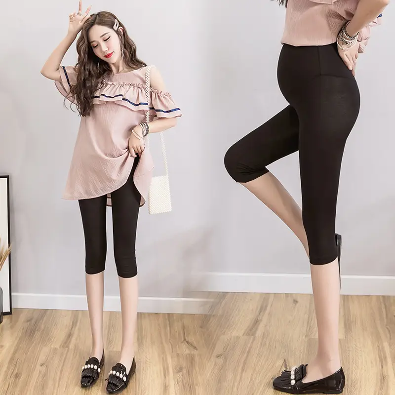 Pregnant Women's Slimming Stretch Leggings Solid Color - Image 7