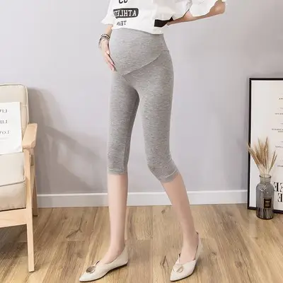 Pregnant Women's Slimming Stretch Leggings Solid Color - Image 3