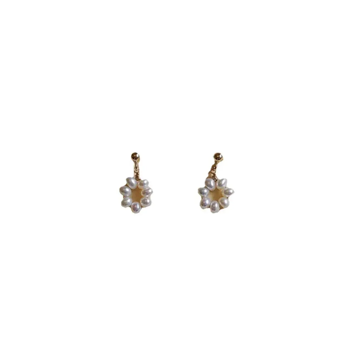 S925 Silver Pearl Earrings 14K Gold Elegant Mini - Image 6
