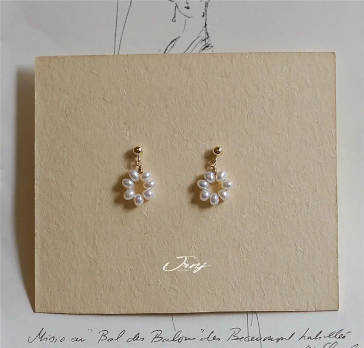S925 Silver Pearl Earrings 14K Gold Elegant Mini — feature 1
