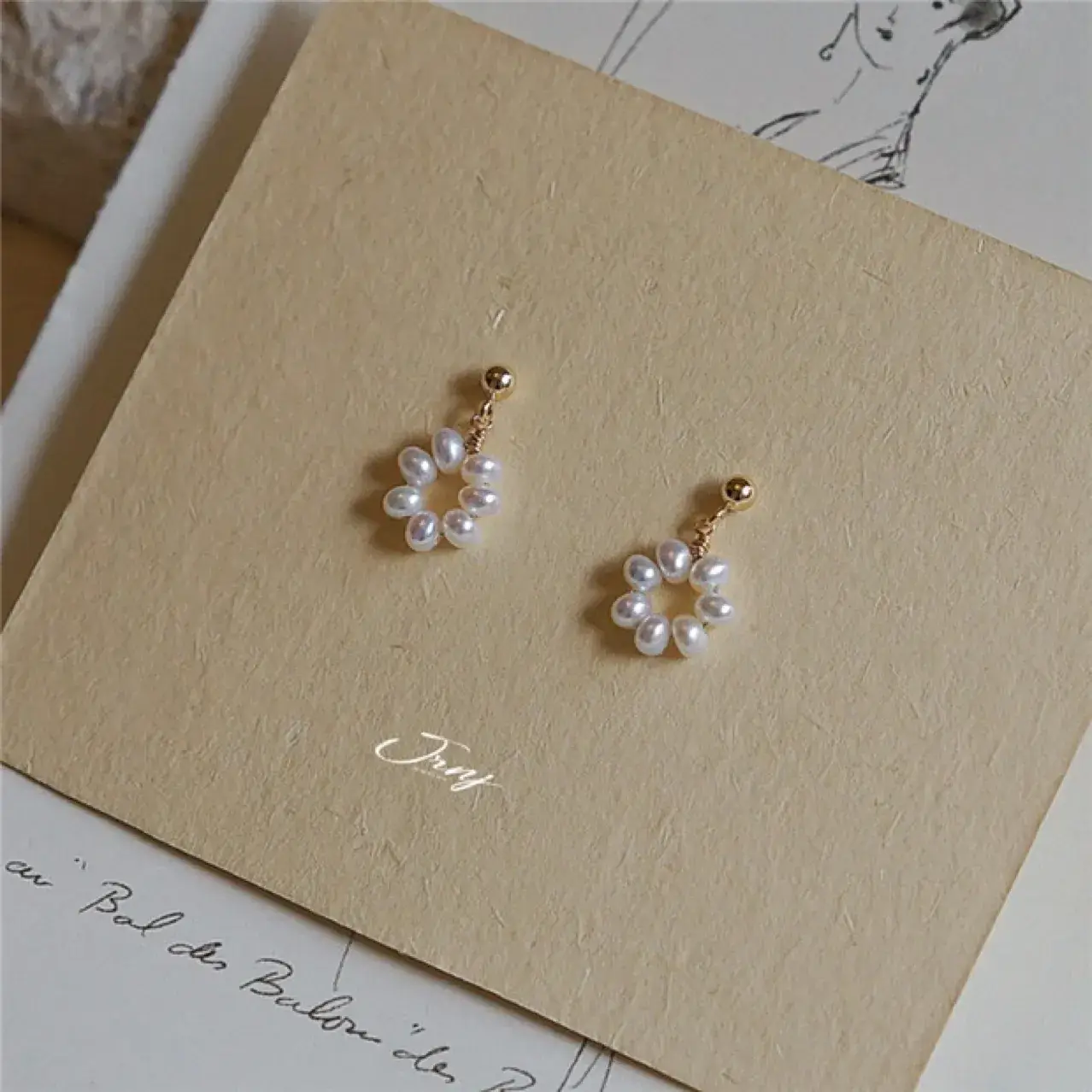 S925 Silver Pearl Earrings 14K Gold Elegant Mini — feature 8
